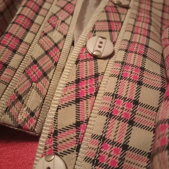 popular plaid varsity cut jacket with buttons - Picture 5 of 9
